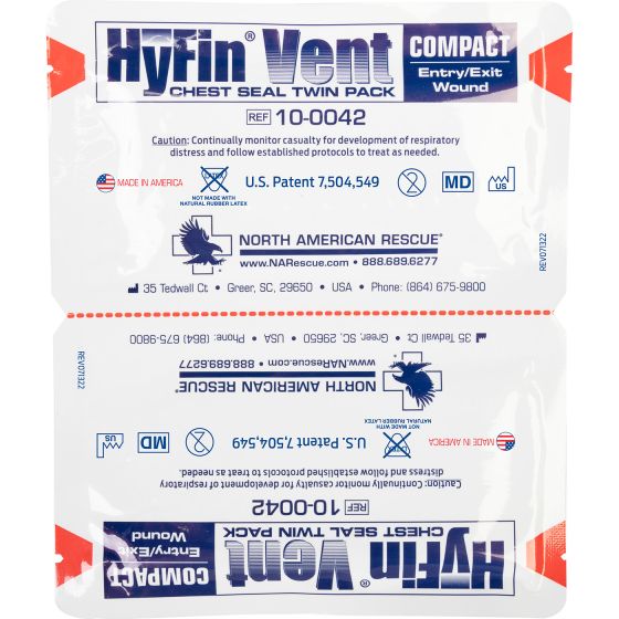 North American Rescue® Hyfin Compact Vented Chest Seal - Twin Pack